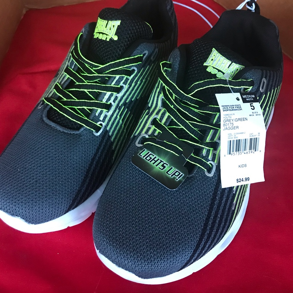 Grey Green Light Up Sneakers NWT
